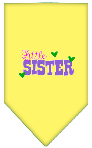 Little Sister Screen Print Bandana Yellow Small